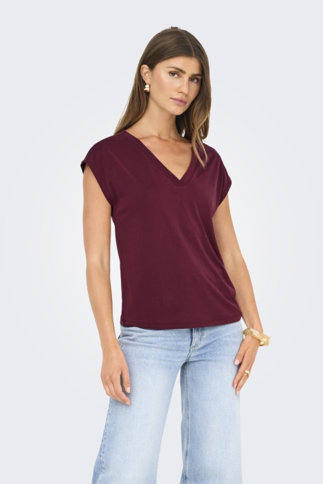 Only onlfree life s/s mod.v-neck top jrs